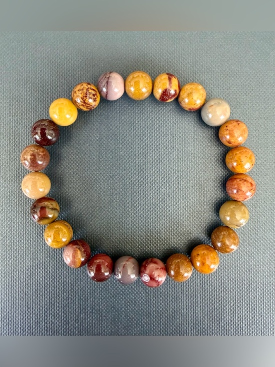 Jewelry - Mookaite Jasper Natural Multi-Tone 8mm Beaded Stretch Bracelets